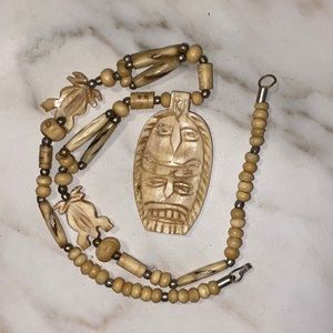 Hand carved bone necklace